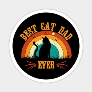 Retro BEST Cat DAD Ever Magnet